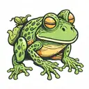 frog cartoon character tattoo design idea
