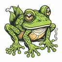 frog cartoon character tattoo design idea