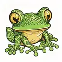 frog cartoon character tattoo design idea