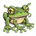 frog cartoon character tattoo design idea