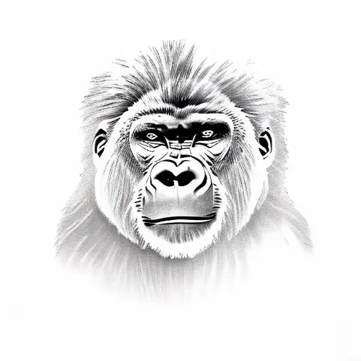 Gorilla fighting with a lion  tattoo design idea