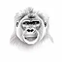 Gorilla fighting with a lion  tattoo design idea