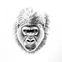 Gorilla fighting with a lion  tattoo design idea