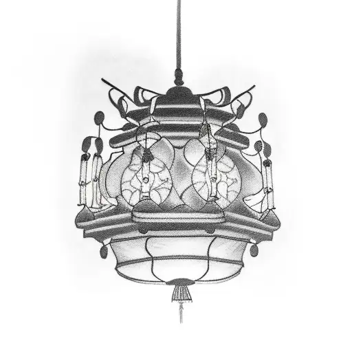 lanterns Vietnamese  tattoo design idea