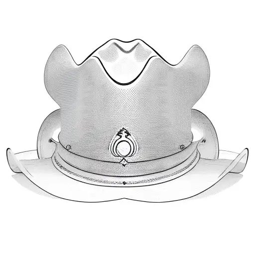 cowboy hat with tiara tattoo design idea