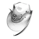 cowboy hat with tiara tattoo design idea