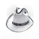 cowboy hat with tiara tattoo design idea