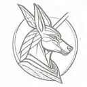 egyptian god anubis tattoo design idea