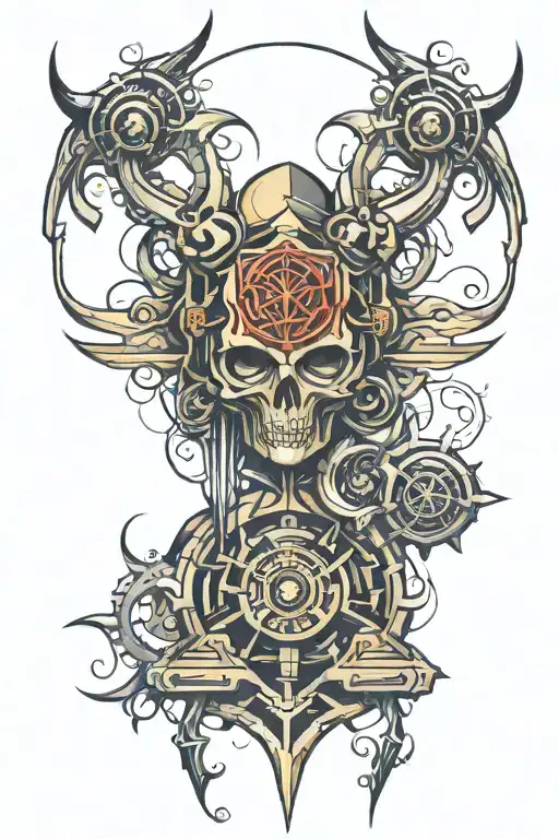 cyber sigilism tattoo design idea