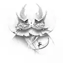 love, hate, depression tattoo design idea