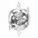 elements, fire, water, earth, spirit tattoo design idea