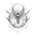 elements, fire, water, earth, spirit tattoo design idea