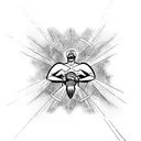 a microrealism version of the falling od icarus, but the image is reflected so there's two icarus" tattoo design idea