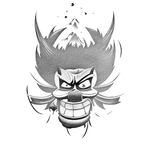 aku aku on crash bandicoot tattoo design idea