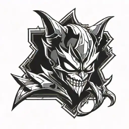 Shaco league of legends logo inside tattoo design idea