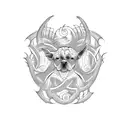 three headed hell hound tattoo design idea