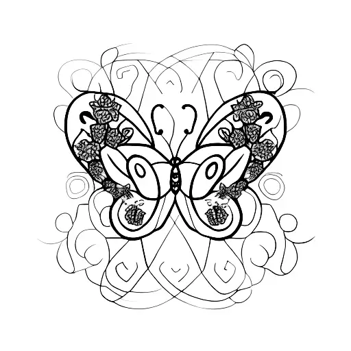 Harry styles butterfly flowers vines tattoo design idea
