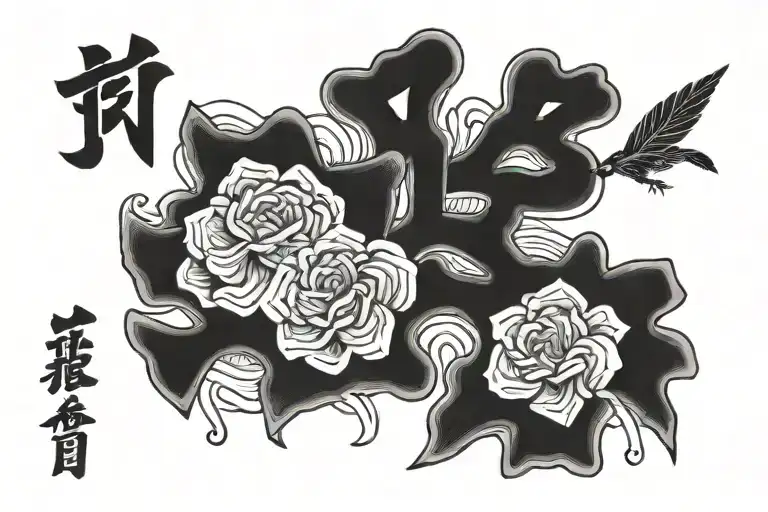 Japanese Love letter written tattoo design idea
