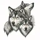 malamute 2 wolves skoll tattoo design idea