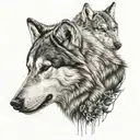 malamute 2 wolves skoll tattoo design idea