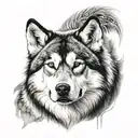 malamute 2 wolves skoll tattoo design idea