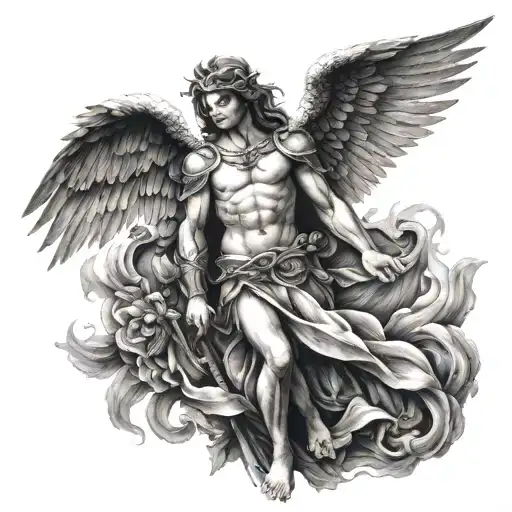 Saint Micheal wings  tattoo design idea