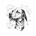 sock with dog bone tattoo design idea