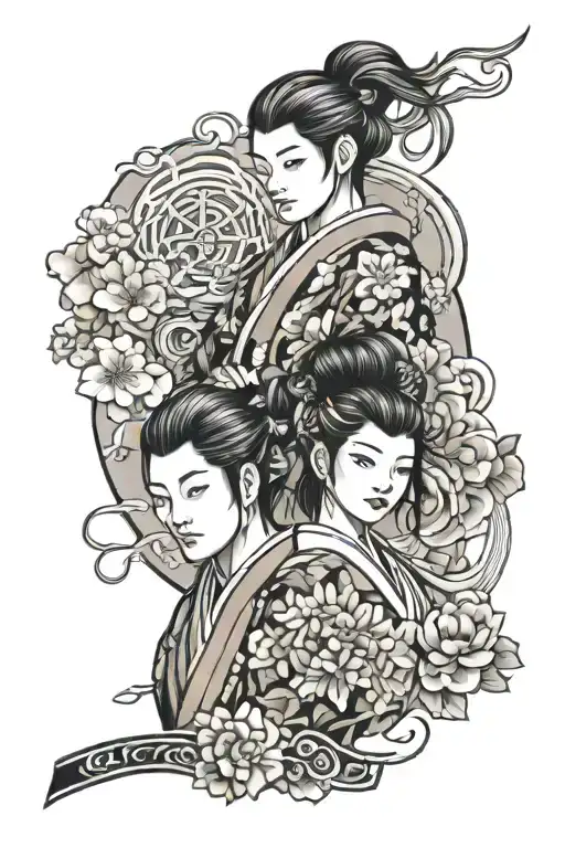 tradicional japanese couples tattoo tattoo design idea