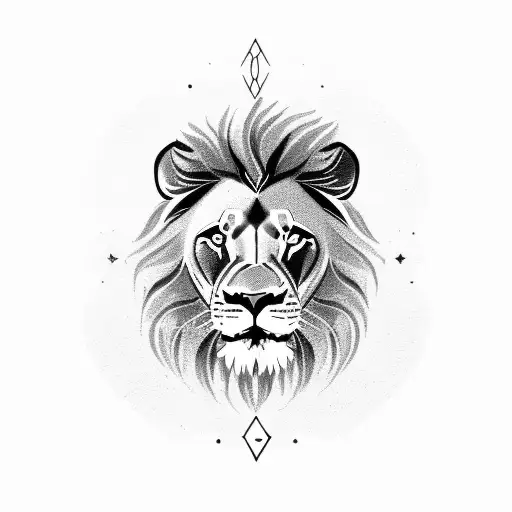 Lion with Hebrew typography tattoo design idea