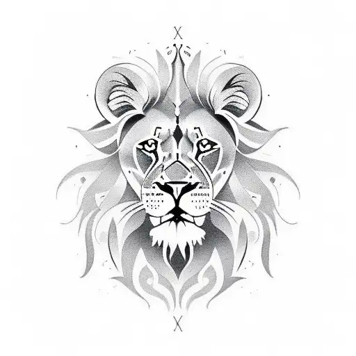 Hebrew typography with lion face tattoo design idea