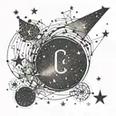 A constellation tattoo featuring the letters C-E-G-R hidden within the stars tattoo design idea
