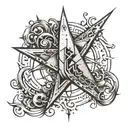 star design and clearly identifying the letters C E G R tattoo design idea