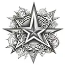 star design and clearly identifying the letters C E G R tattoo design idea