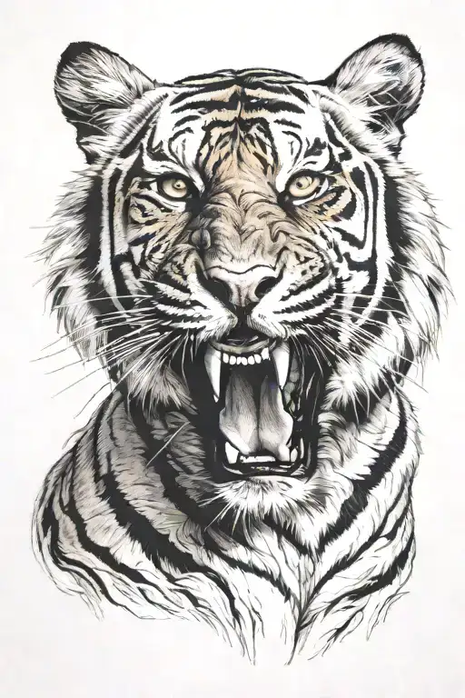 tiger scratching my chest tattoo design idea