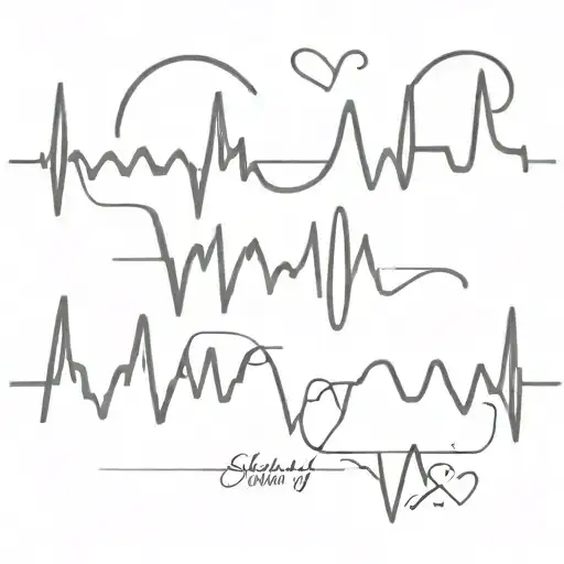 ekg with heart and Shelby  tattoo design idea