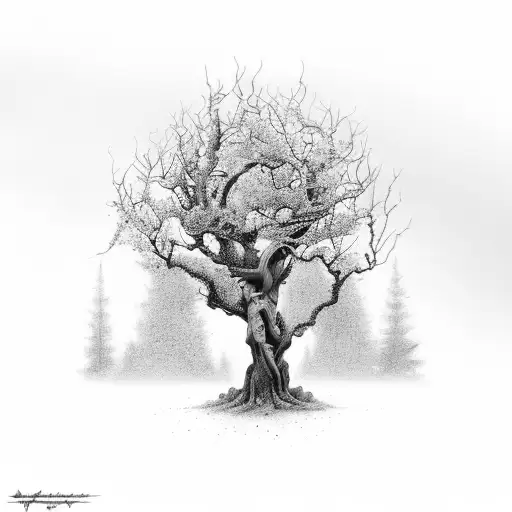 attrape rêve avec arbre de vie dedans tattoo design idea