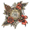 emma Luna name tattoo design idea