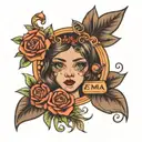 emma Luna name tattoo design idea