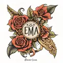 emma Luna name tattoo design idea
