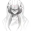 A sketch-style portrait of Senna from League of Legends, capturing her strength and determination tattoo design idea