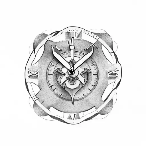 viking greek wind rose clock bear eagle courage symbol ivy tattoo design idea