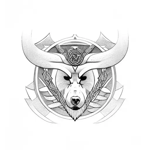 viking greek wind rose bear eagle courage symbol ivy tattoo design idea