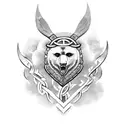 viking greek wind rose bear eagle courage symbol ivy tattoo design idea