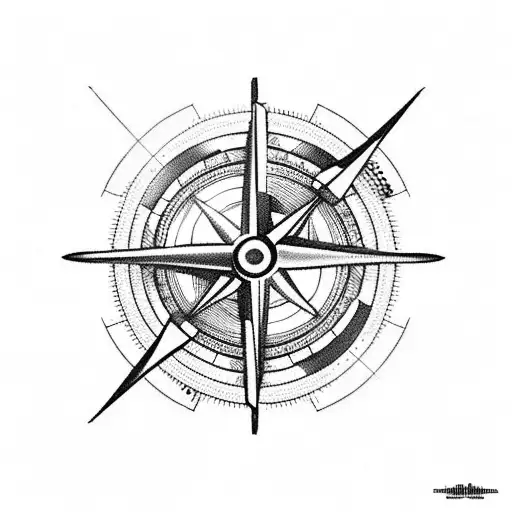 aircraft airplane compass travel tattoo design idea