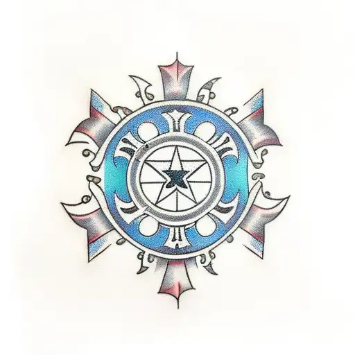 maltese cross with  tattoo design idea