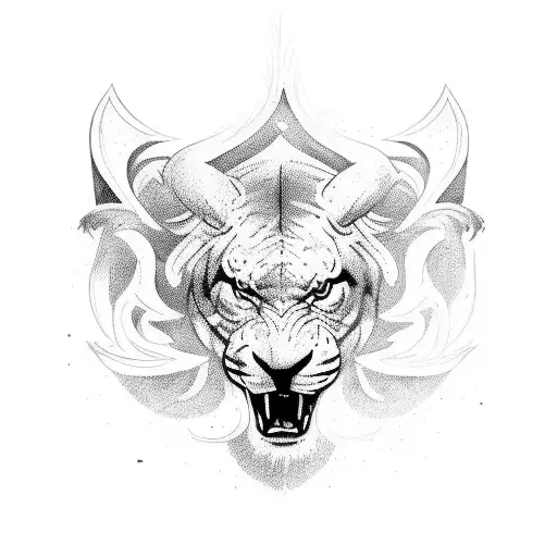 Combine your favorite sports team logo with a wildlife animal in a dynamic pose tattoo design idea