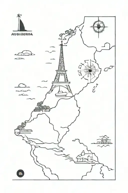 aruba, Netherlands and Dominican republic outline tattoo tattoo design idea