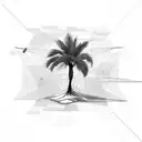 Palm Tree with triangle tattoo design idea