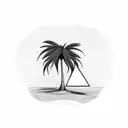 Palm Tree with triangle tattoo design idea
