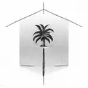 Palm Tree with triangle tattoo design idea